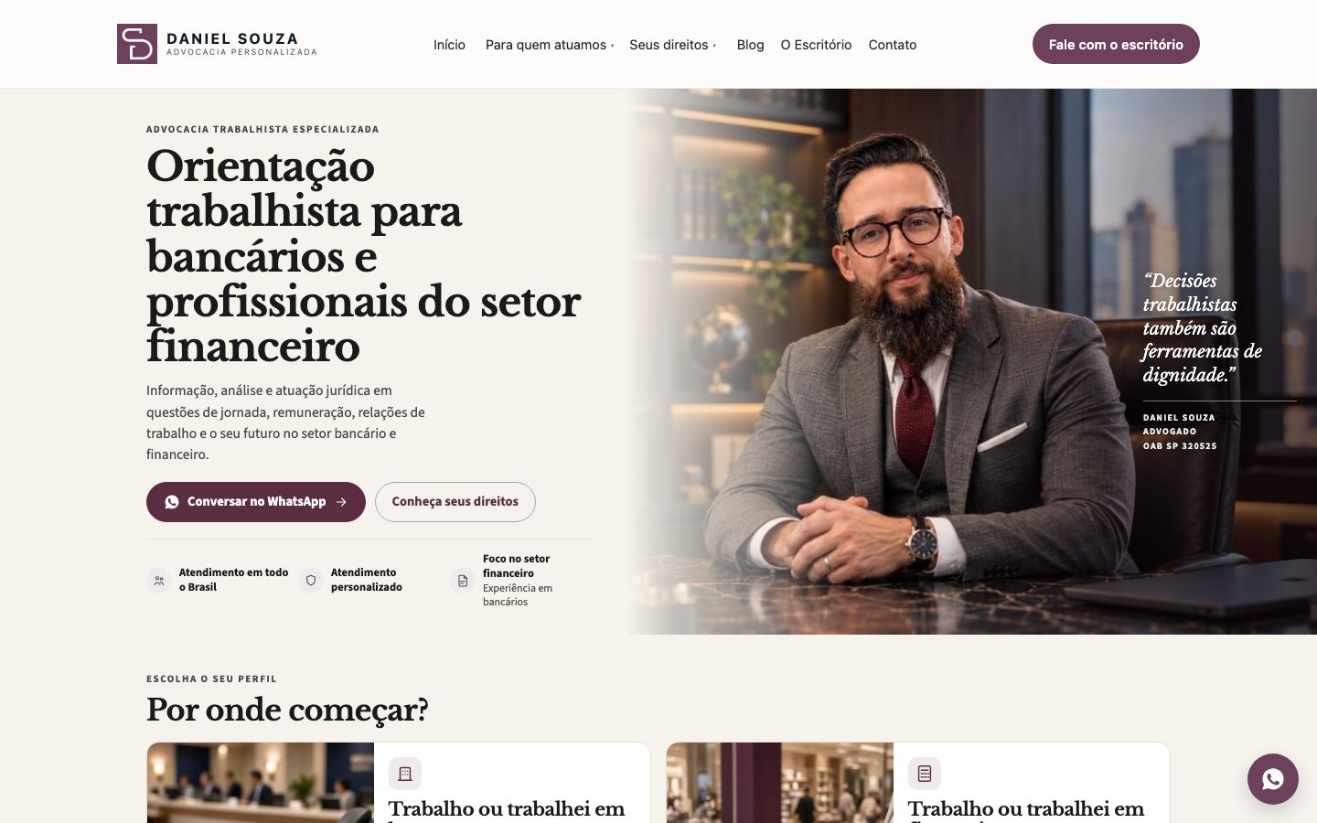 Captura do projeto Daniel Souza Advocacia